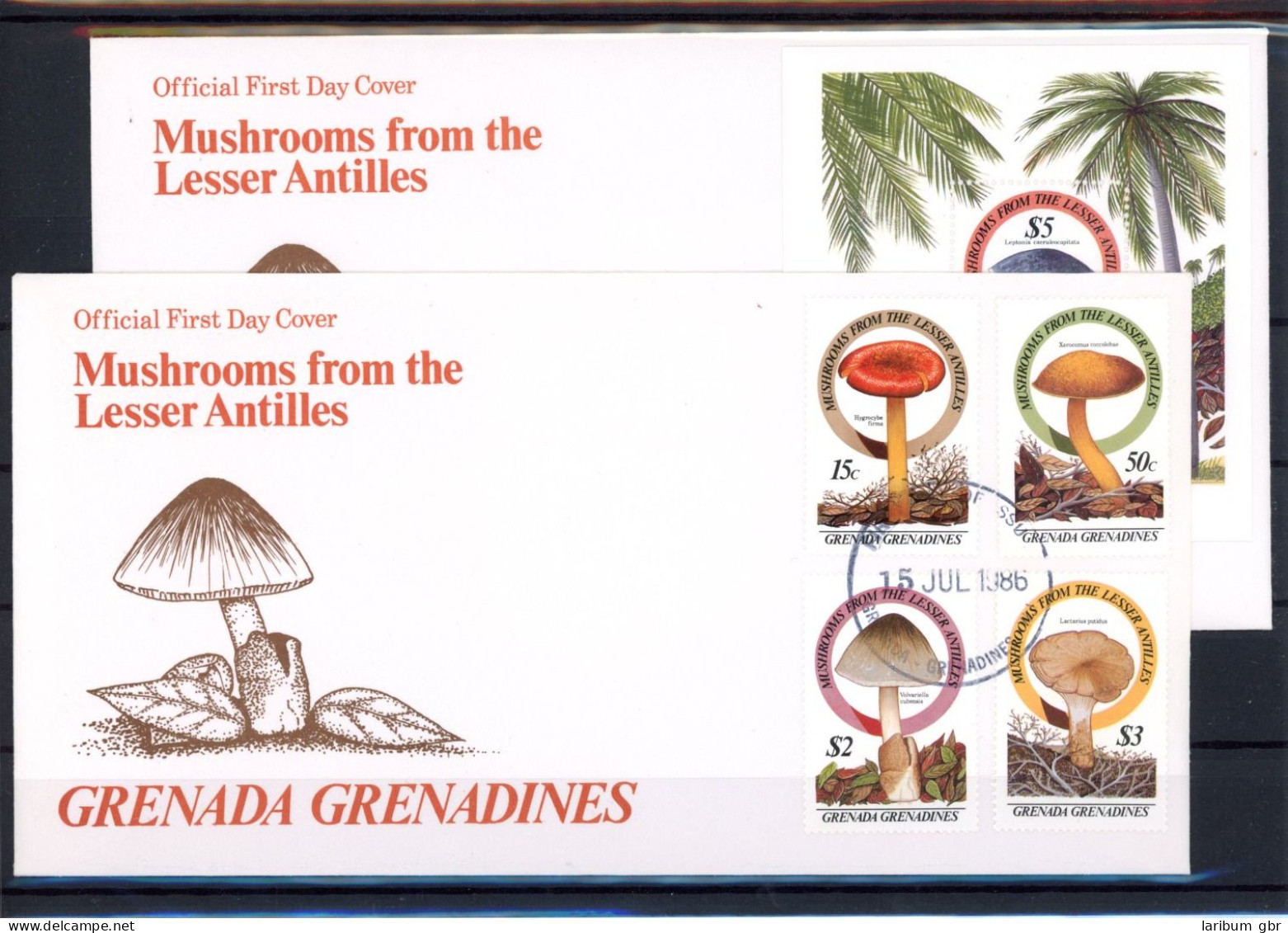 Grenada/ Grenadinen 771-774, Block 111 Pilze Ersttagesbrief/FDC #JR614 - Anguilla (1968-...)