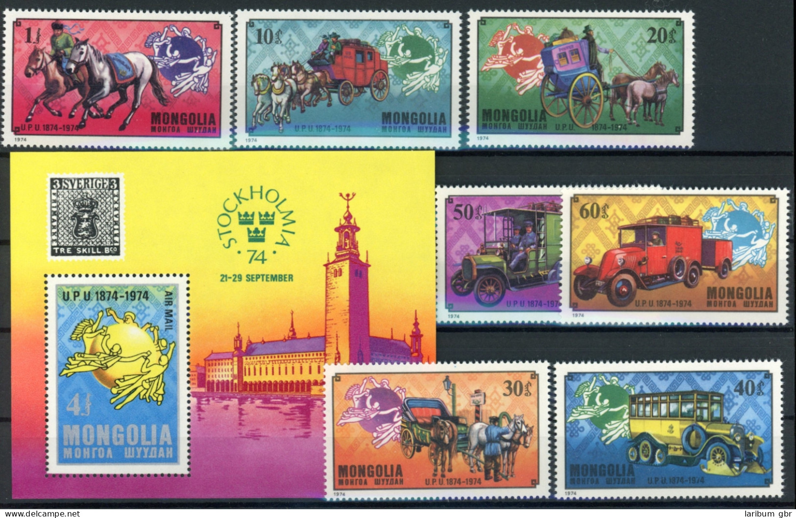 Mongolei 909-915 + Bl 38 Postfrisch UPU #HO817 - Mongolia