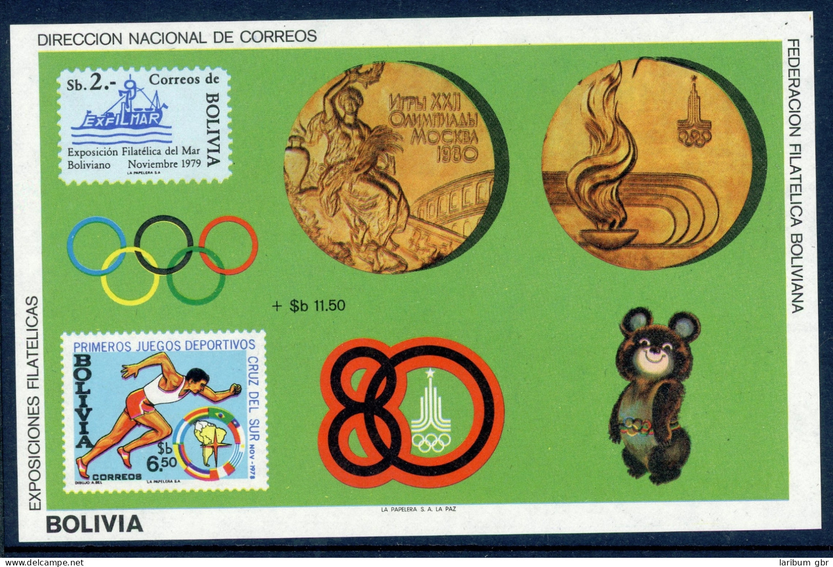 Bolivien Block 101 Postfrisch Olympia 1980 Moskau #HL265 - Bolivie