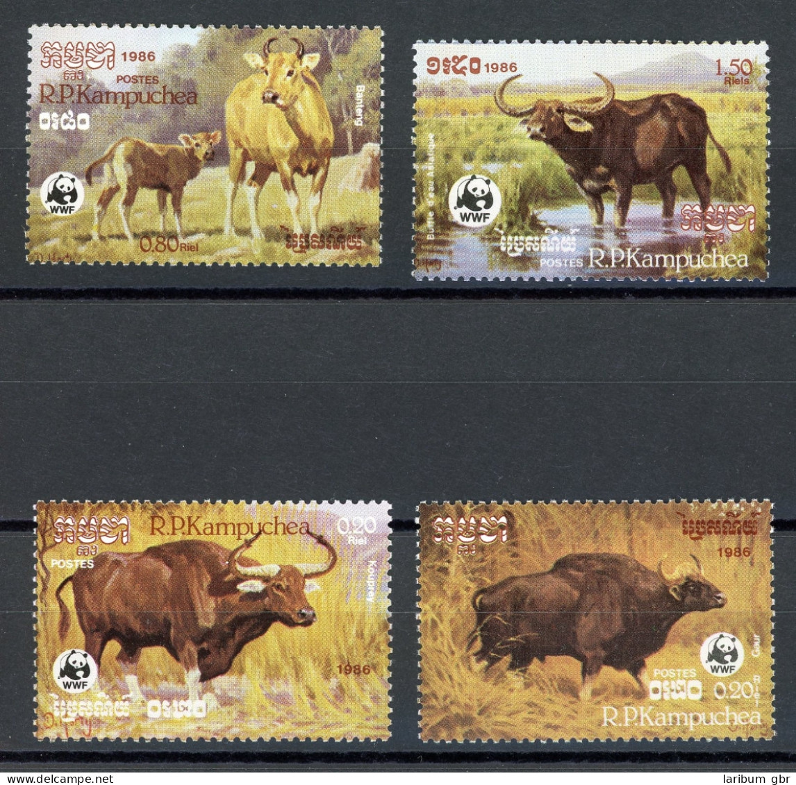 Kambodscha 823-26 Postfrisch Wildrinder, WWF #HO998 - Cambodge