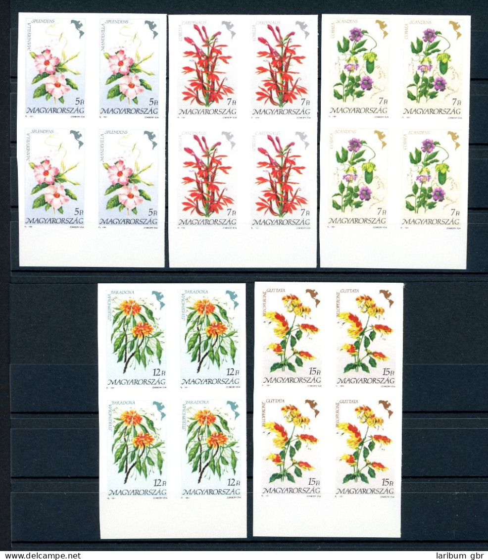 Ungarn 4er Blöcke 4125-4129 B Postfrisch Blumen, Blüten #JO870 - Altri & Non Classificati