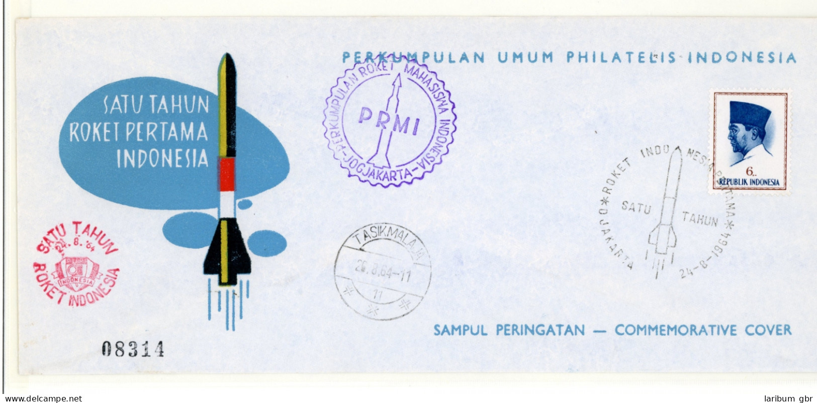 Erinnerungsumschlag Zum 1. Raketenstart Indonesiens Am 24.8.1963 #KB512 - Other & Unclassified