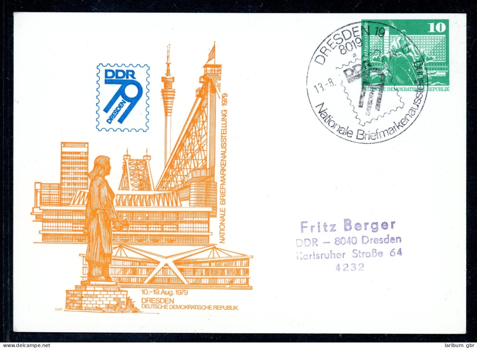 DDR Privat Ganzsache PP 16 Gestempelt Briefmarkenausstellung #HK140 - Sonstige & Ohne Zuordnung