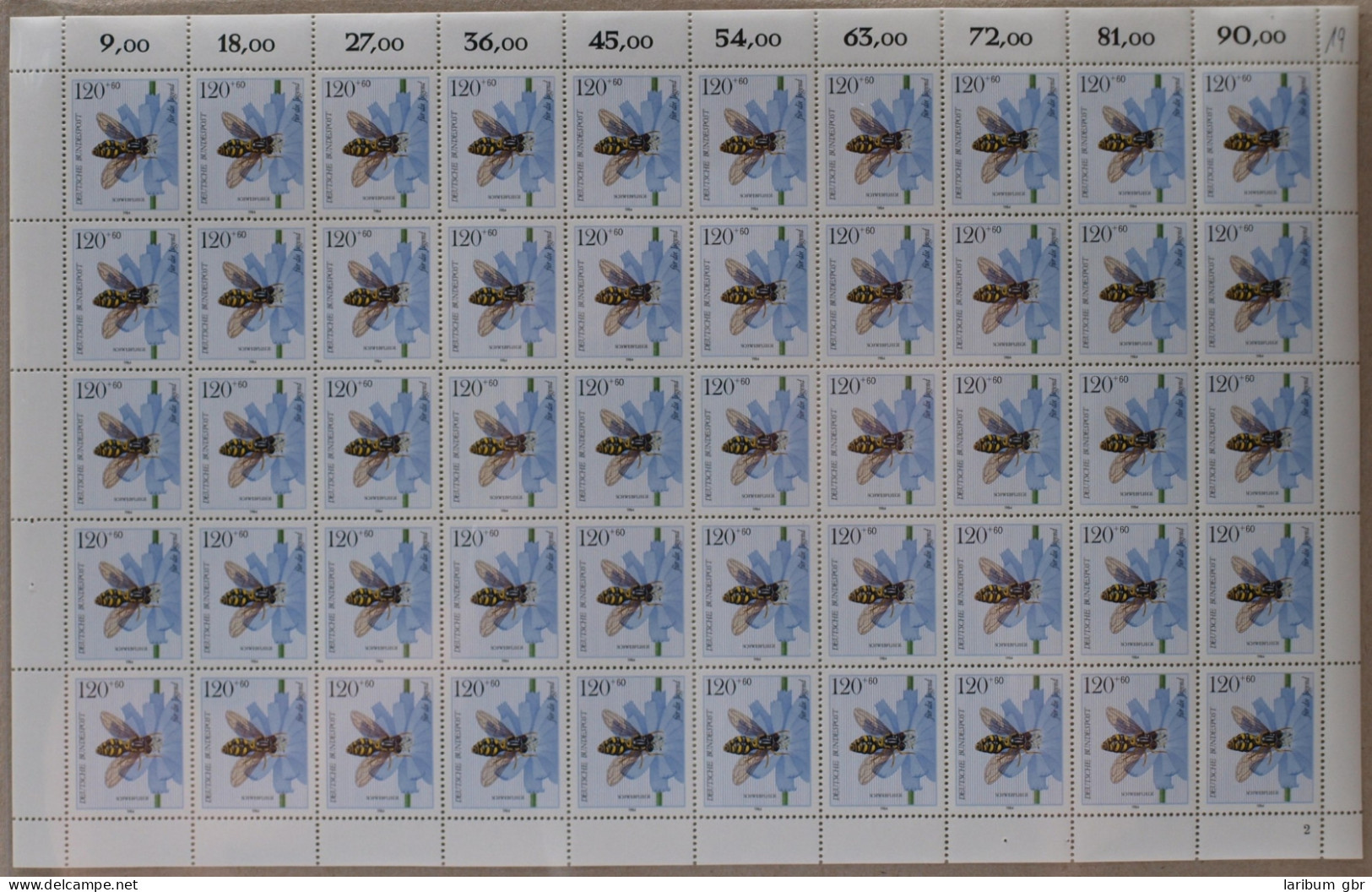 Bund 50er Bogen 1205 Postfrisch Formnummer 2, Fliegen #KB334 - Andere & Zonder Classificatie