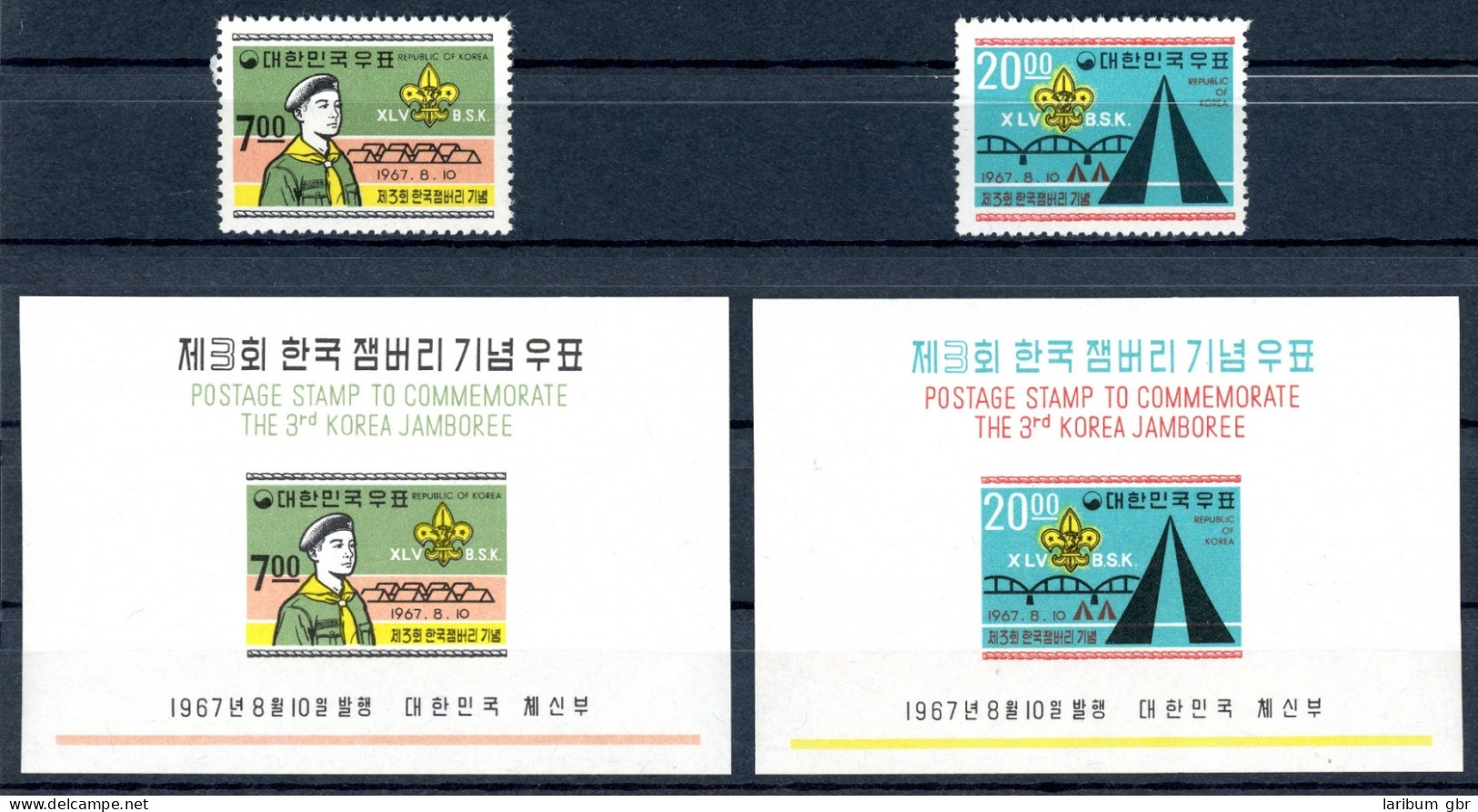 Korea Süd 588-589 + Block 259-259 Postfrisch Pfadfinder #HO407 - Sonstige & Ohne Zuordnung