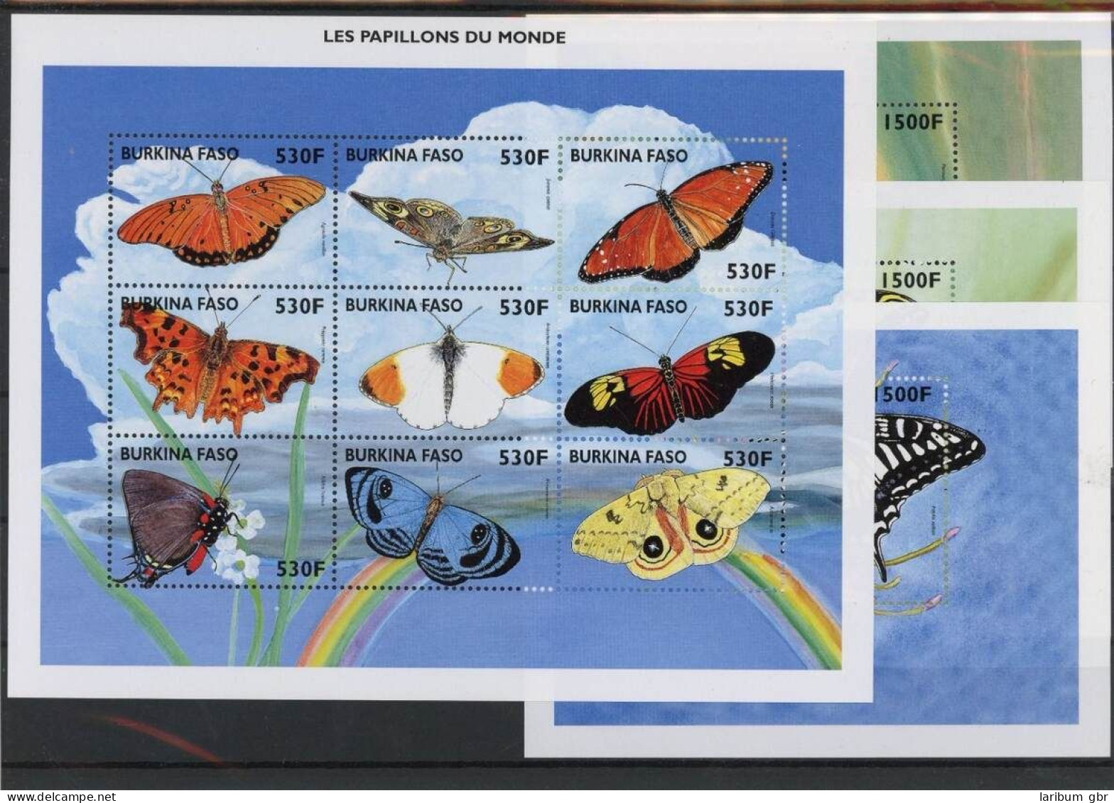 Burkina Faso 1580-1588, Block 180-181, 83 Postfrisch Schmetterlinge #JU217 - Burkina Faso (1984-...)