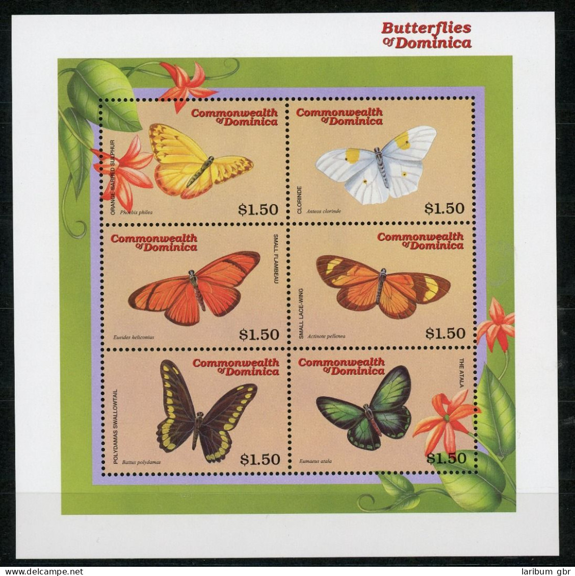 Dominica KB Mit 2843-2848 Postfrisch Schmetterling #HE958 - Dominique (1978-...)