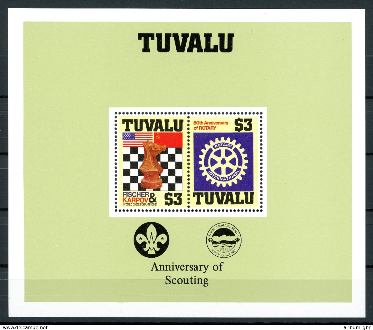 Tuvalu Block 14 I Postfrisch Schach, Rotarier #GI655 - Tuvalu (fr. Elliceinseln)