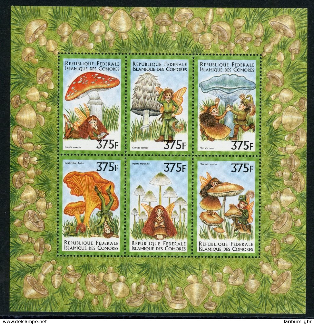 Komoren KB Mit 1667-1672 Postfrisch Pilze #JR691 - Komoren (1975-...)