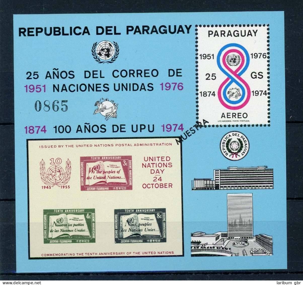 Paraguay Block 283 Postfrisch UPU #GJ319 - Paraguay