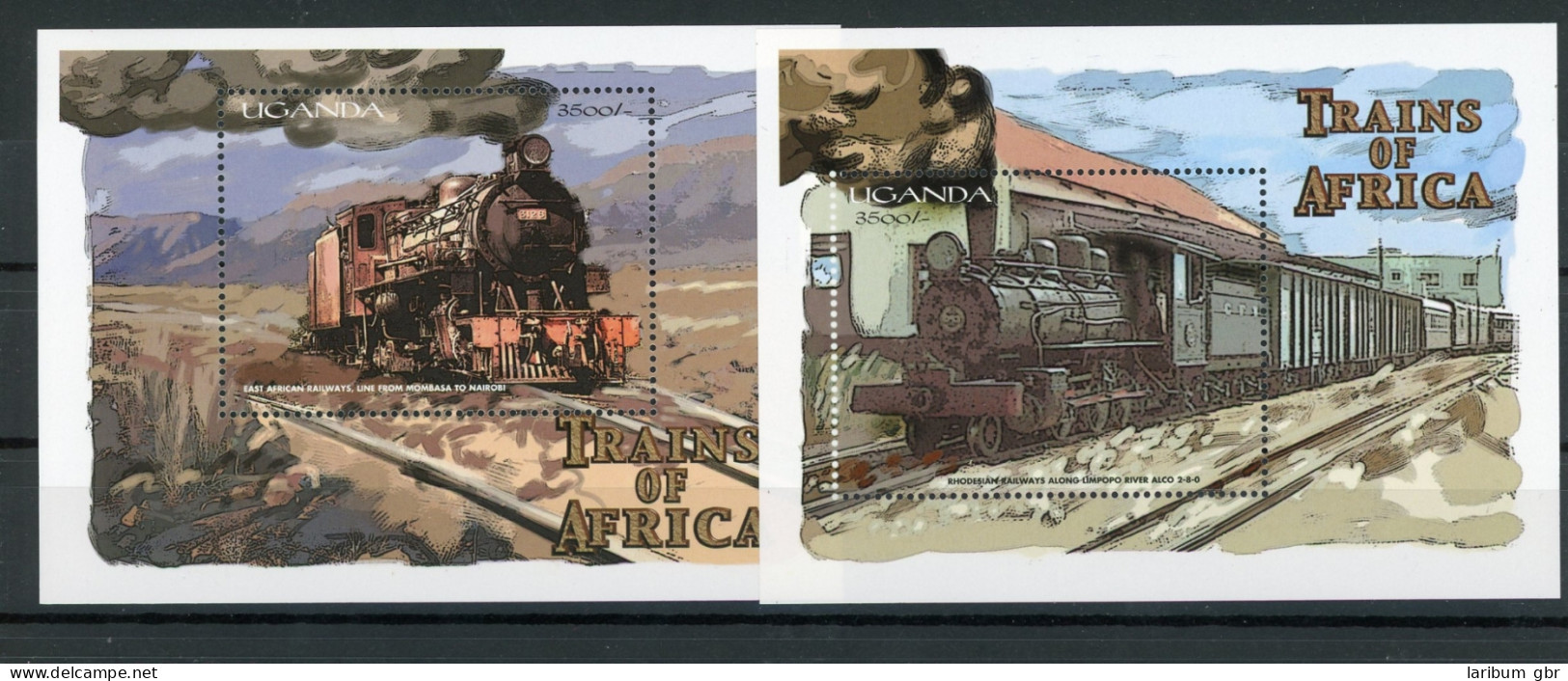 Uganda Block327-328 Postfrisch Eisenbahn #IU867 - Uganda (1962-...)