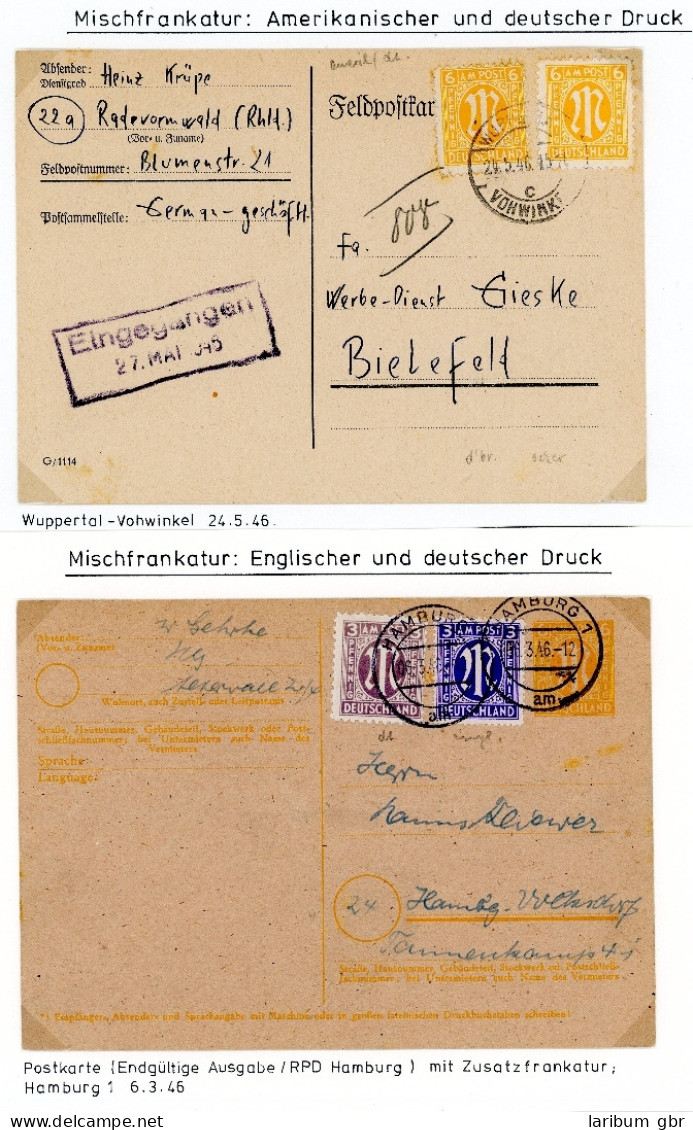 Bi-Zone AM Post Ganzsache + Feldpostkarte Mit Gemischter Frankatur #HO313 - Lettres & Documents