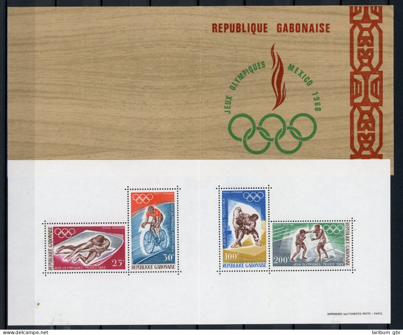 Gabun Faltblatt Mit Block 10 Postfrisch Olympia 1968 Mexiko #JR889 - Gabon