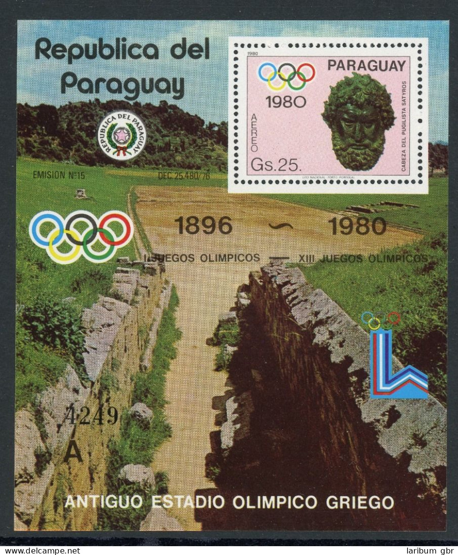 Paraguay Block 359 Postfrisch Olympia 1980 Lake Placid / Moskau #JR921 - Paraguay