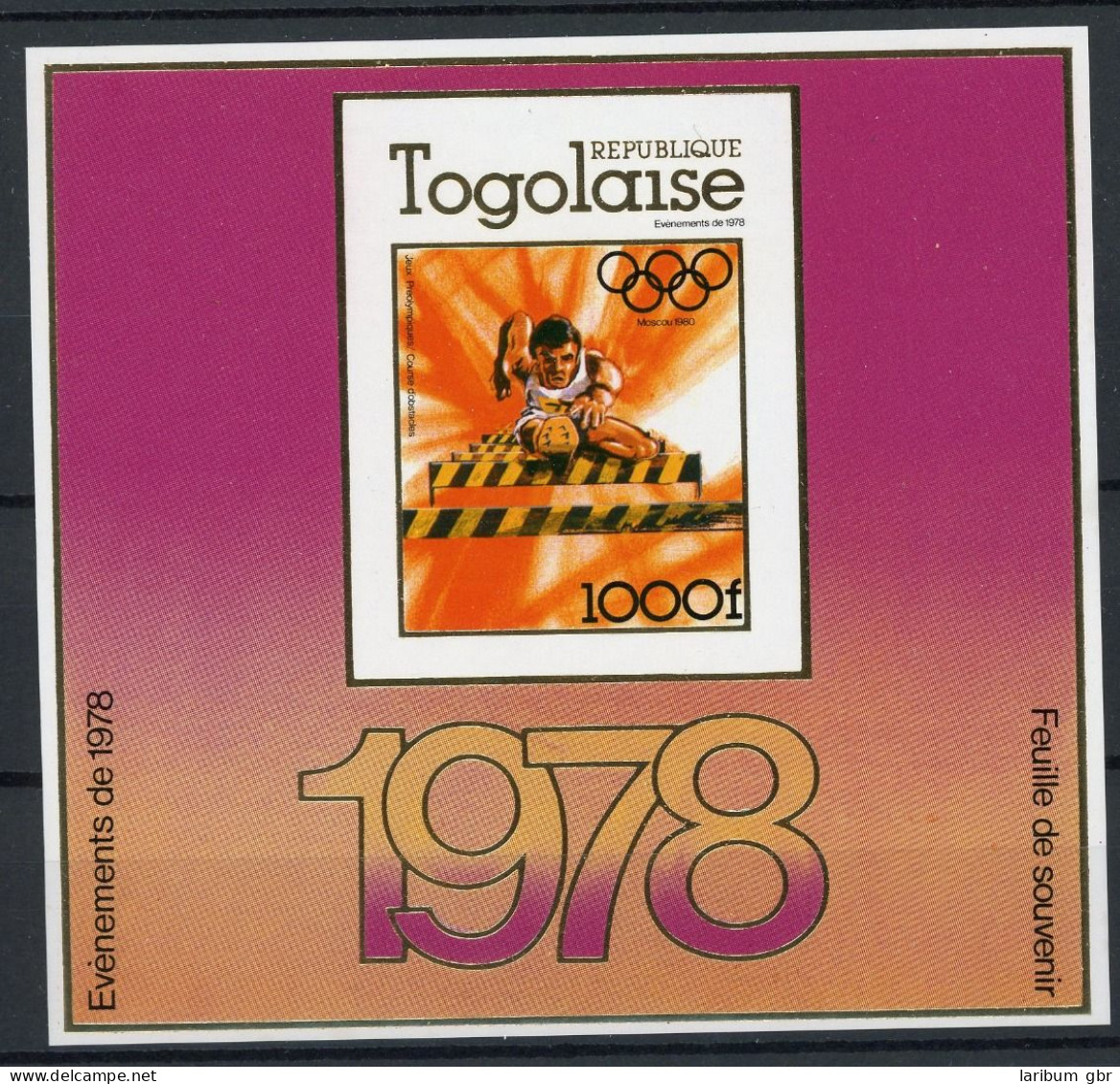 Togo Block 126 B Postfrisch Olympia 1980 Moskau #JR932 - Togo (1960-...)