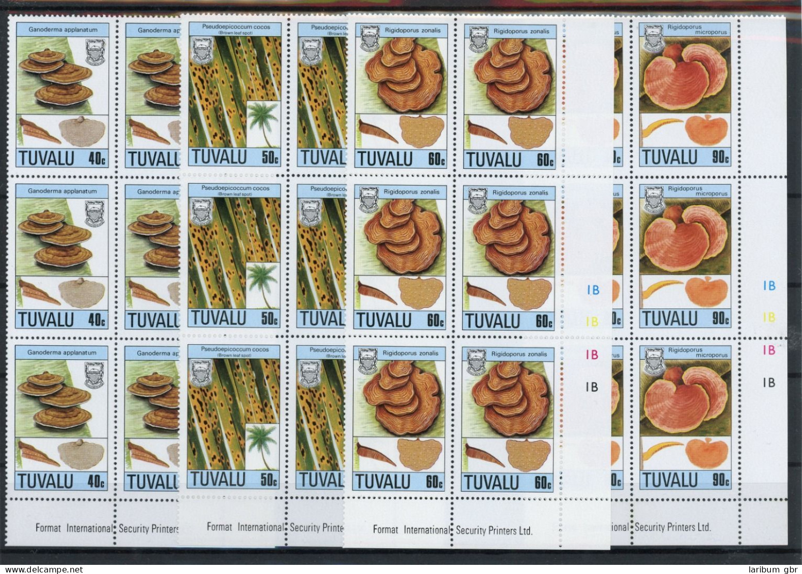 Tuvalu Sechserblock 518-521 Postfrisch Pilze #JO655 - Sonstige & Ohne Zuordnung