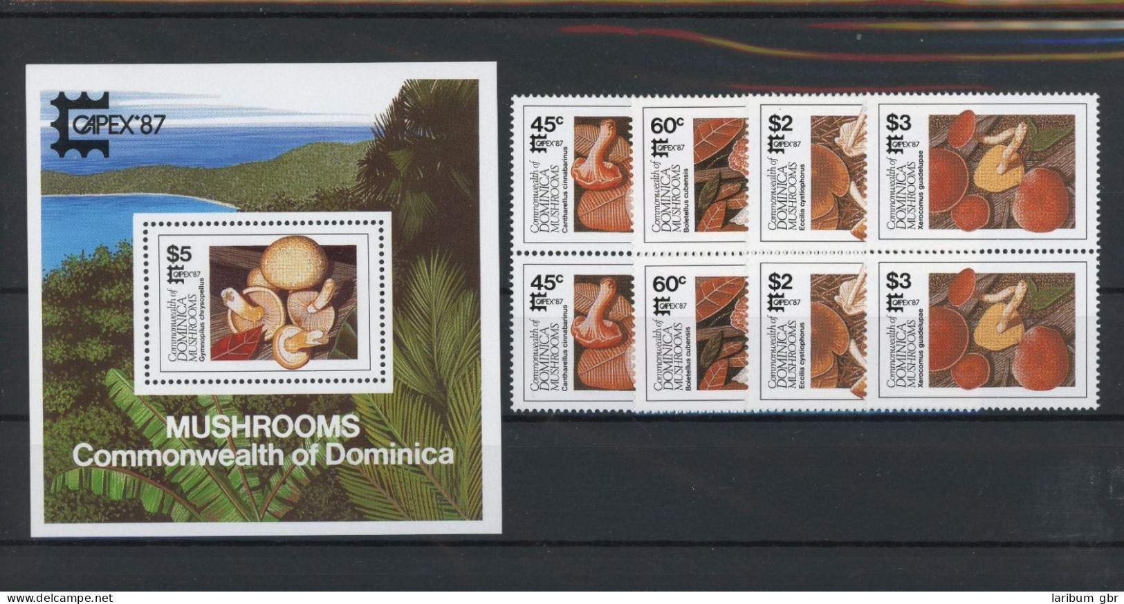 Dominica Paare 1036-1039, Block 120 Postfrisch Pilze #JO690 - Dominique (1978-...)