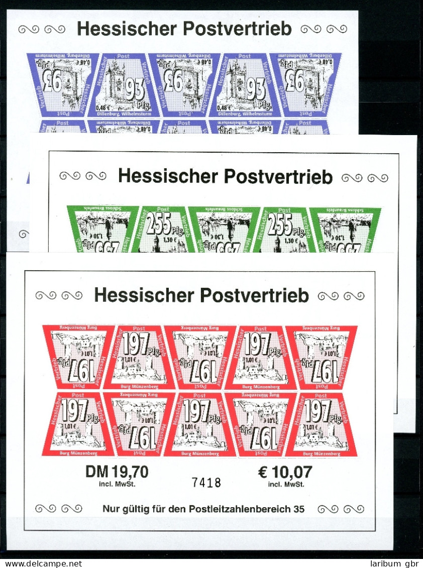 Bund Privatpost Hessischer Postvertrieb Postfrisch 3 10er Bögen #IA076 - Andere & Zonder Classificatie