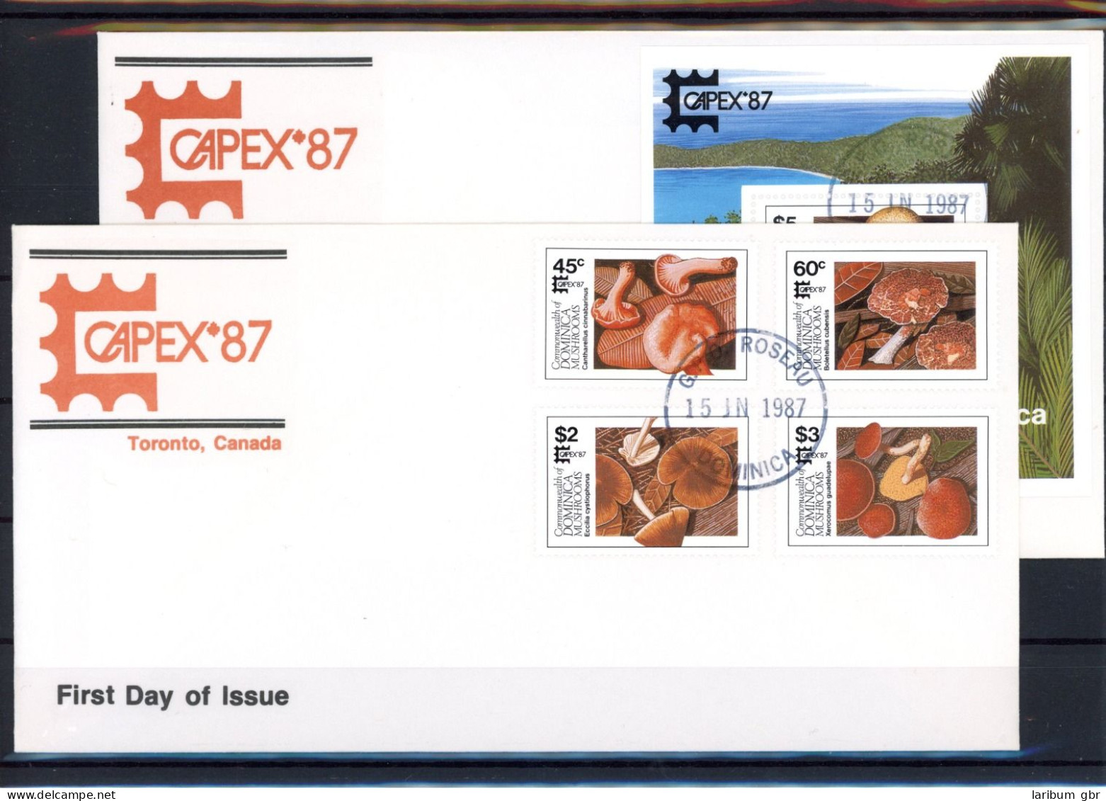 Dominica 1036-1039, Block 120 Pilze Ersttagesbrief/FDC #JR606 - Dominique (1978-...)