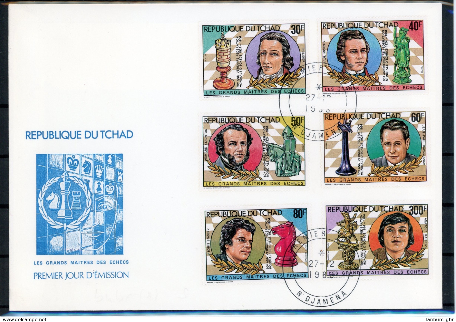 Tschad 1022-1027 Schach Ersttagesbrief/FDC #GI942 - Tsjaad (1960-...)