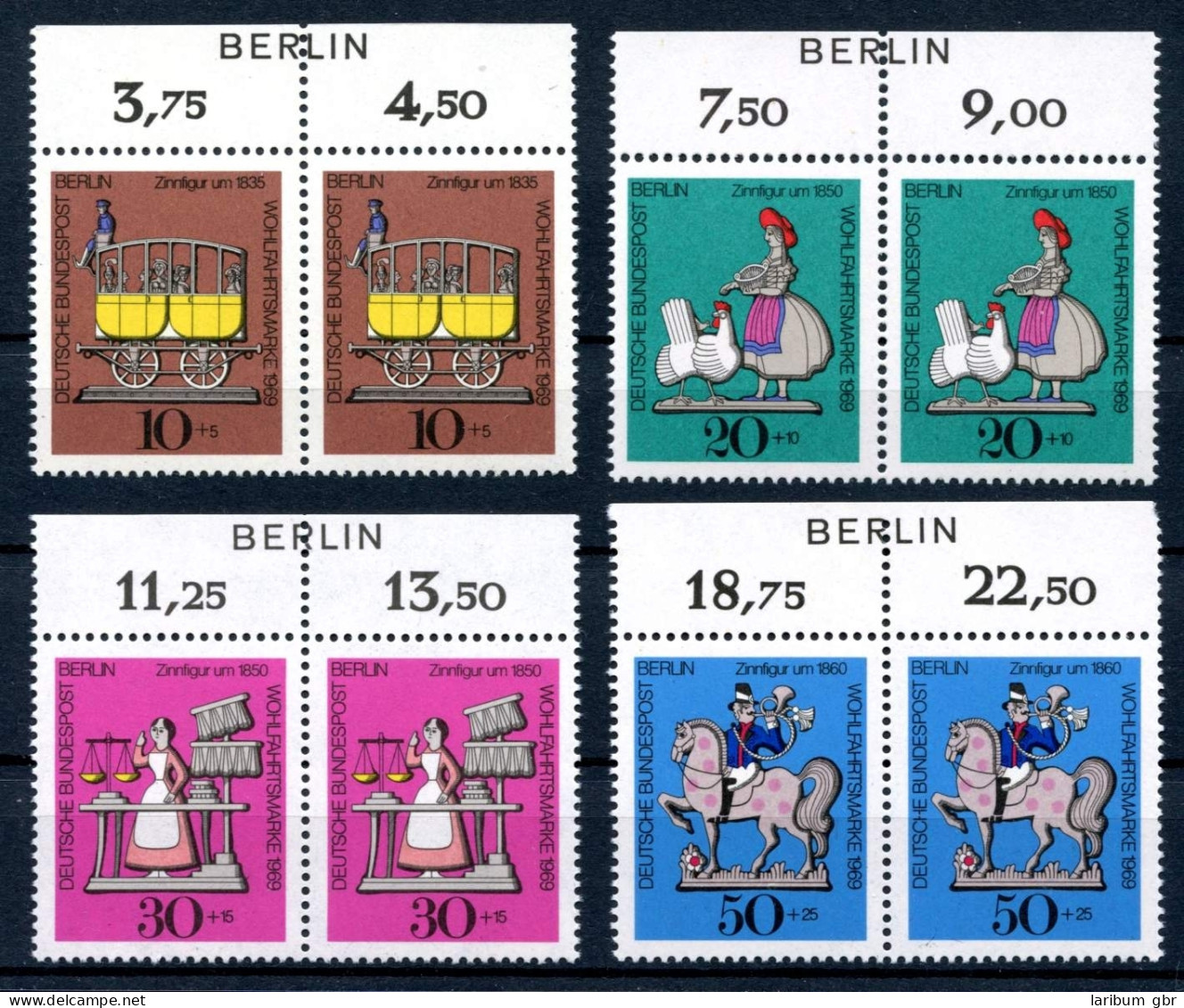 Berlin 348-351 Oberrand Postfrisch Waag. Paare Zudruck Berlin #GQ458 - Sonstige & Ohne Zuordnung