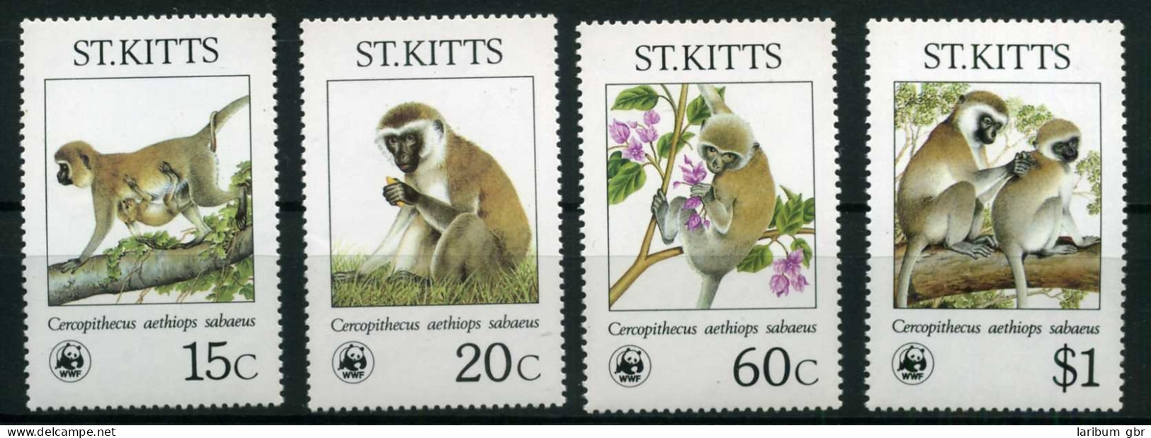 St. Kitts 184-187 Postfrisch Affen #IA175 - St.Kitts En Nevis ( 1983-...)