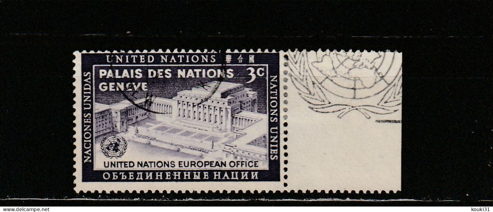 Nations Unies (New-York) YT 25 Obl : Palais Des Nations à Genève - 1954 - Gebraucht