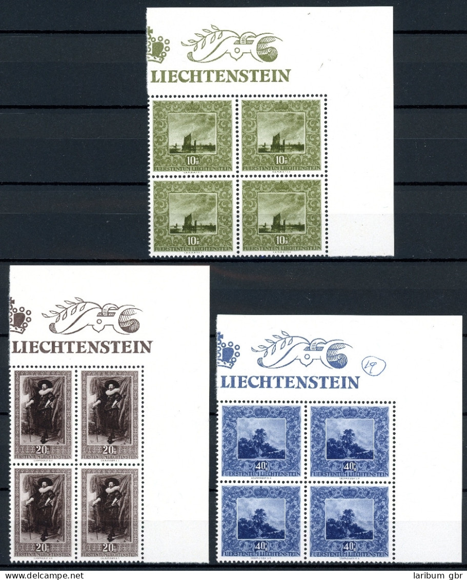 Liechtenstein 4er Blöcke 301-303 Eckrand Or Postfrisch #HX026 - Other & Unclassified