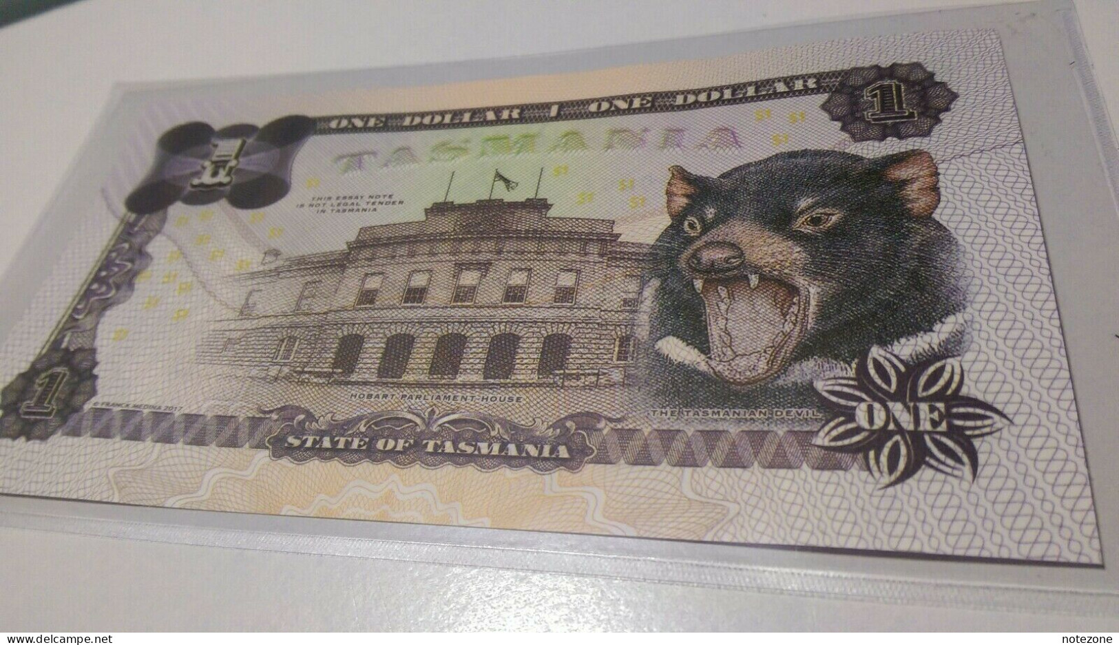 Frank Medina Low Serial Number Z 00002 1$ State Of Tasmania Paper Fantasy Test - Tanzania