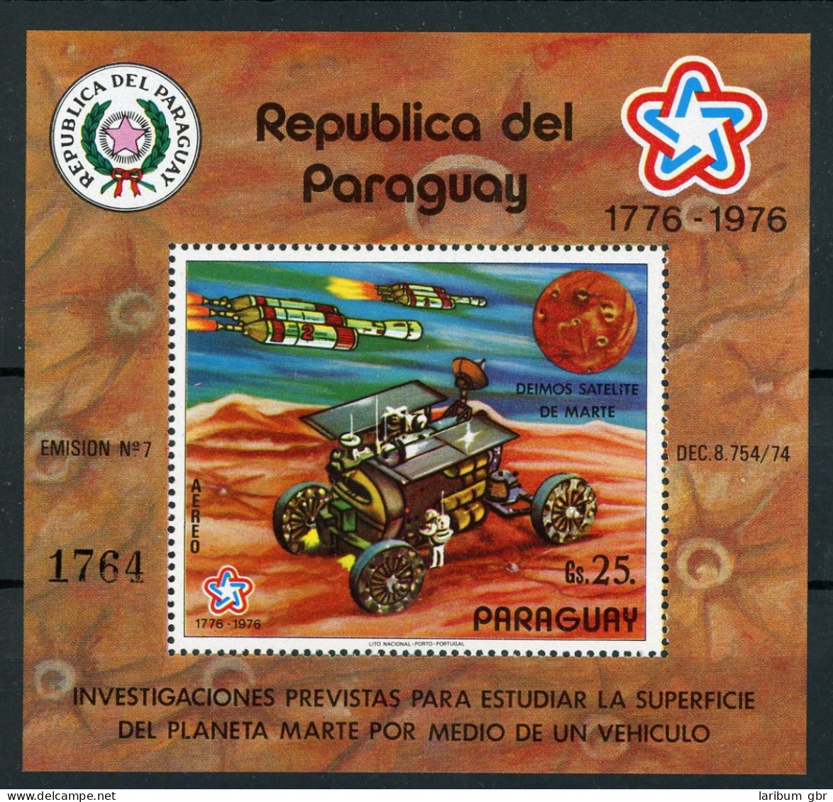 Paraguay Block 294 Postfrisch Raumfahrt #GB442 - Paraguay