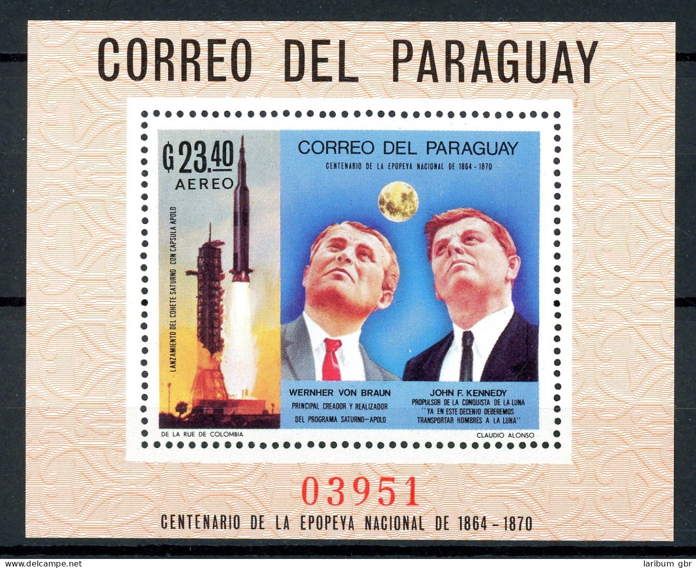 Paraguay Block 124 Postfrisch Raumfahrt #GB476 - Paraguay