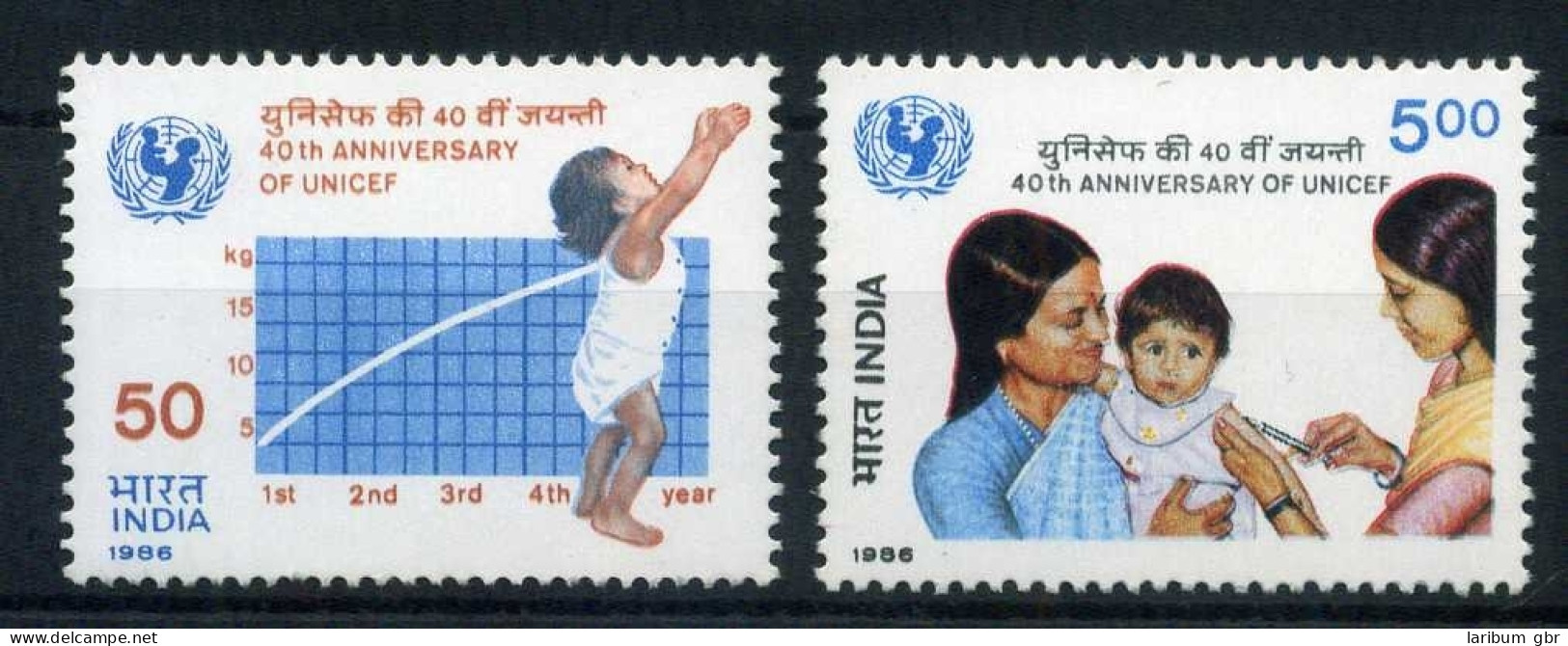 Indien 1070-71 Postfrisch Unicef #HO165 - Autres & Non Classés