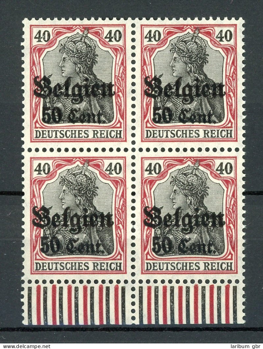 Dt. Bes. WK I LP Belgien 4er Block UR 20 A Postfrisch Gepr. Hey #HU202 - Occupazione 1914 – 18