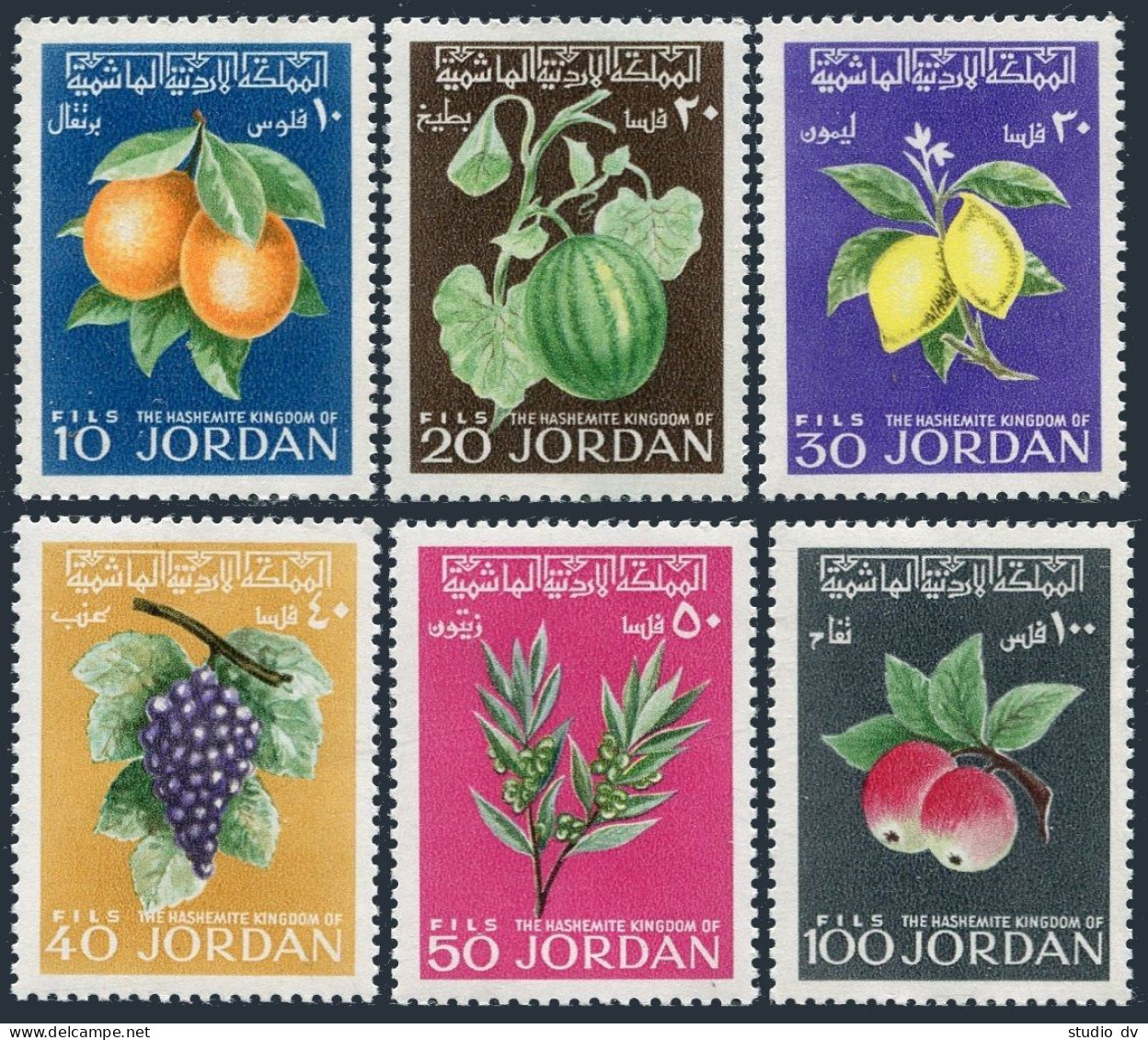 Jordan 577/587,MNH. Michel 705-710. Fruits 1969. - Jordanie