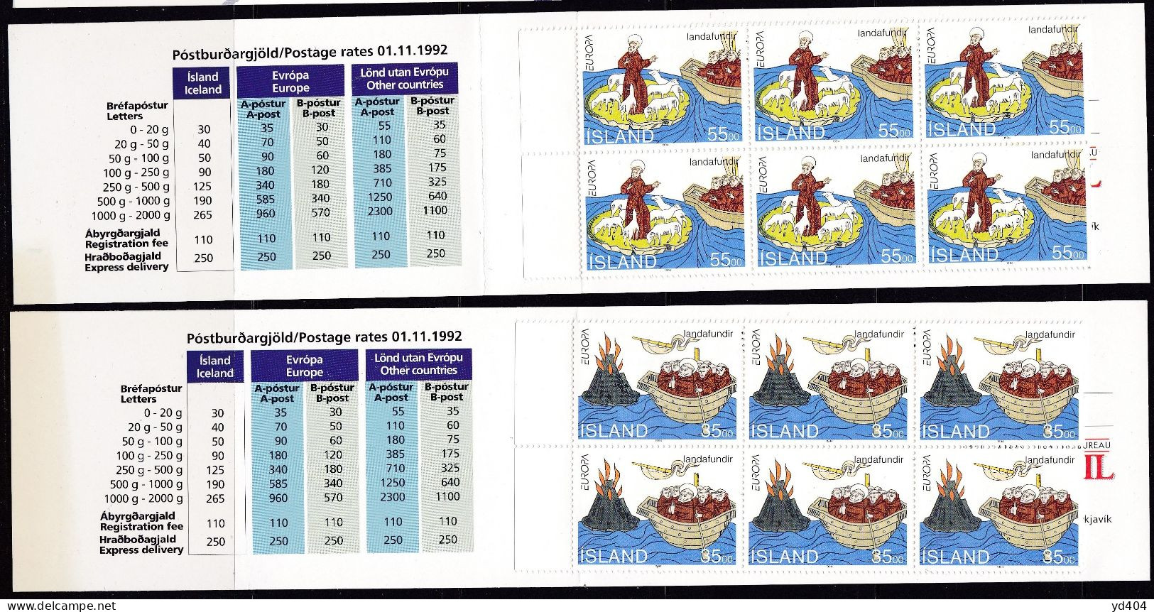 IS667 – ISLANDE - ICELAND - BOOKLETS - 1994 - EUROPA - Y&T # C753/4 MNH 45 € - Booklets