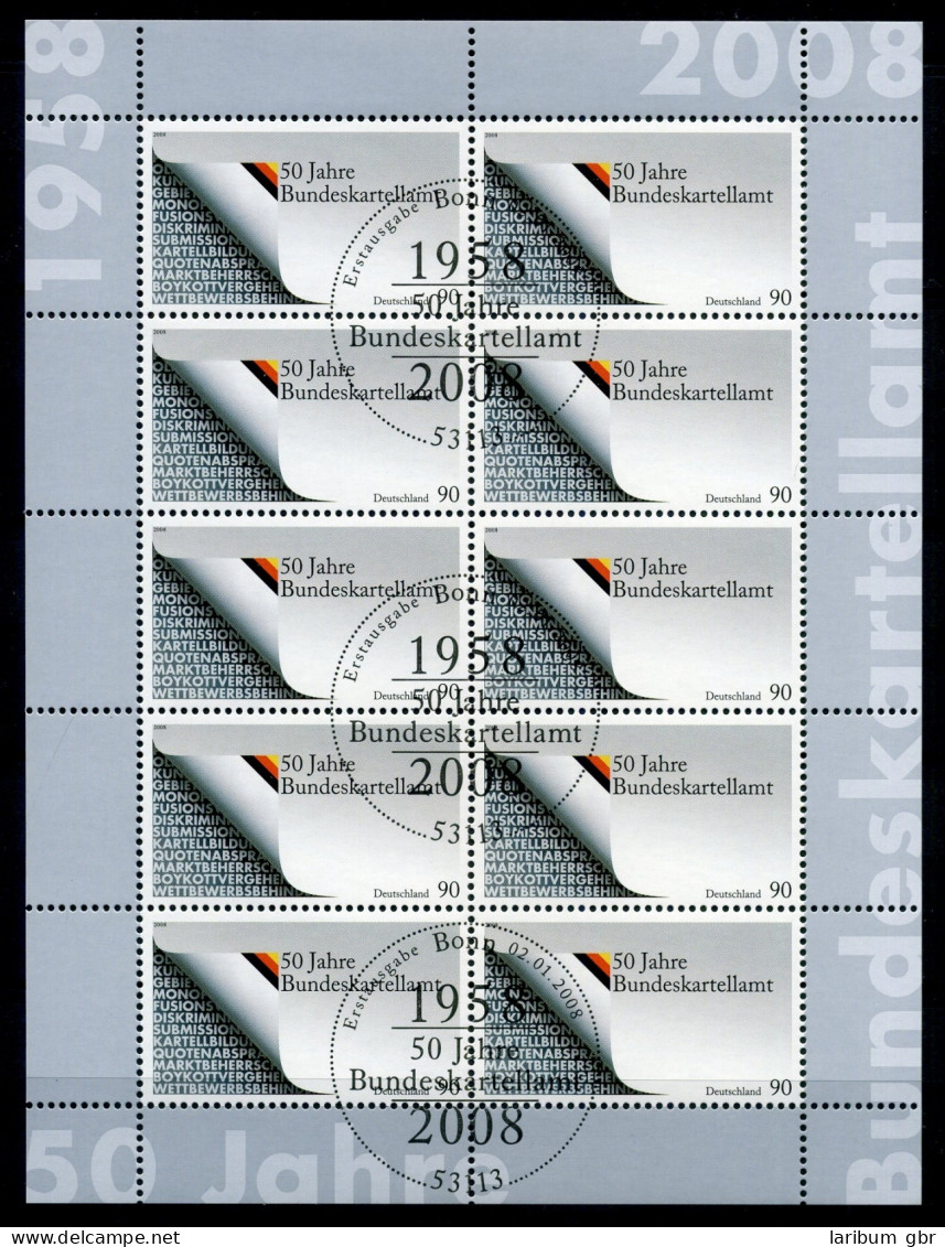 Bund Zehnerbogen 2641 Bonn Ersttagssonderstempel #IM180 - Sonstige & Ohne Zuordnung