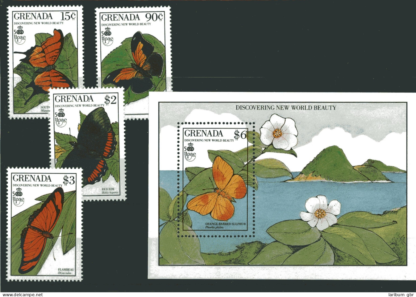 Grenada 2088-2094, Block 241 Postfrisch Schmetterling #GL633 - Otros & Sin Clasificación