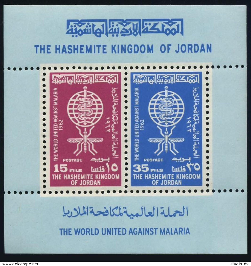 Jordan 379-380,380a,MNH.Mi 369-370,Bl.1A. WHO Drive To Eradicate Malaria,1962. - Jordan