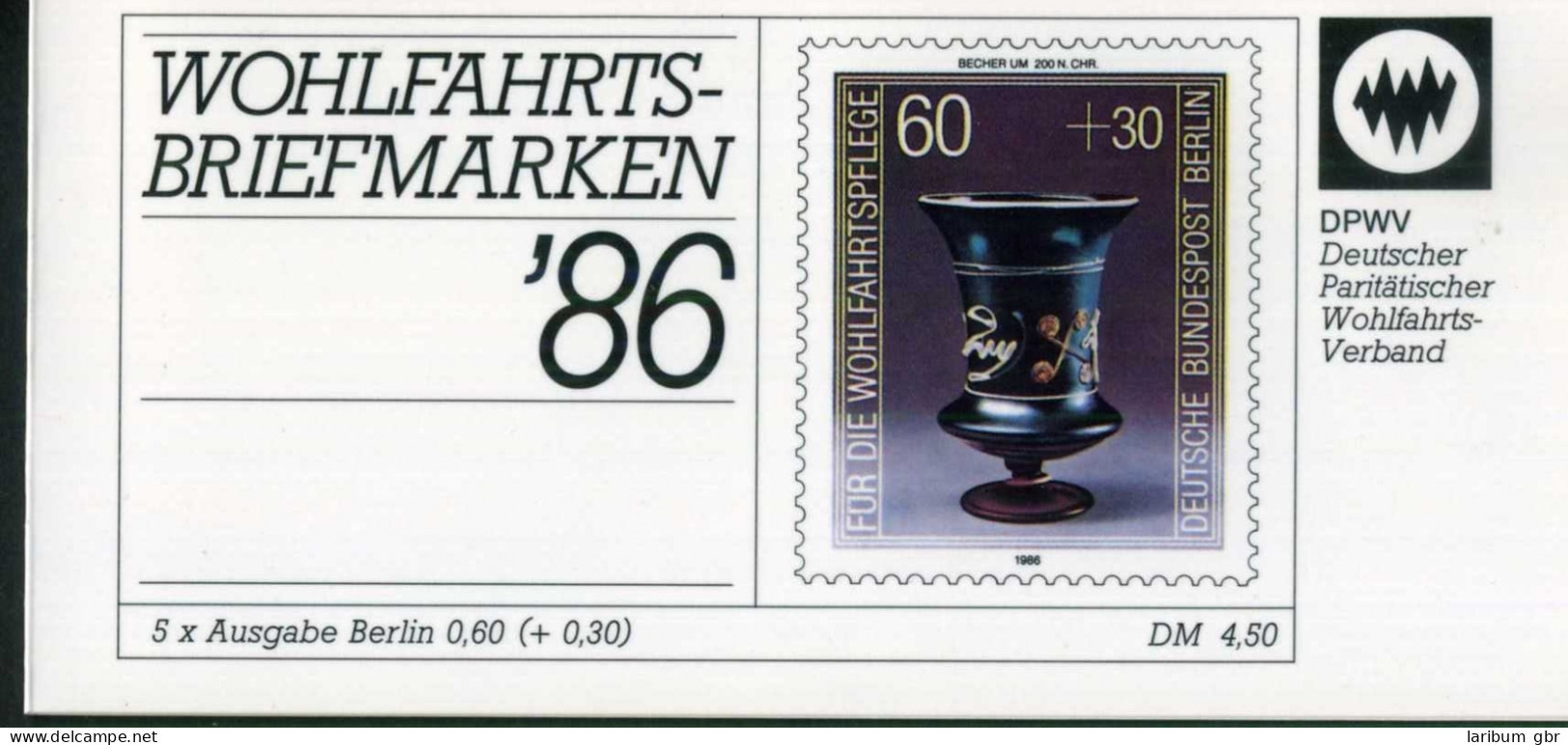 Bund DPWV Markenheftchen 1986 Mit 766 Postfrisch #IT648 - Postzegelboekjes