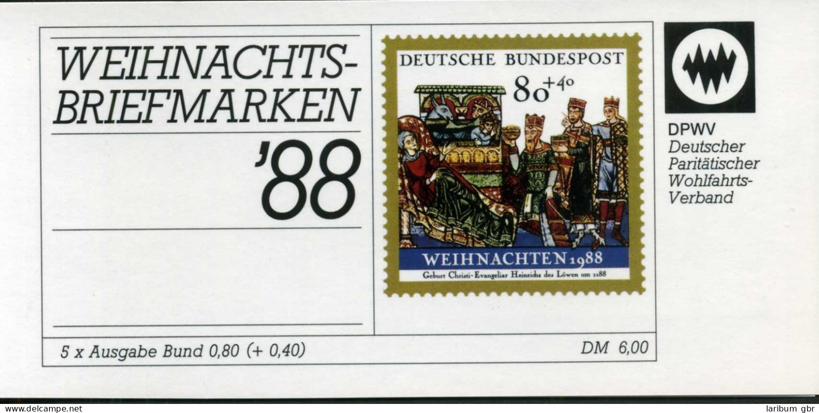 Bund DPWV Markenheftchen 1988 Mit 1396 Bonn Ersttagssonderstempel #IS648 - Otros & Sin Clasificación