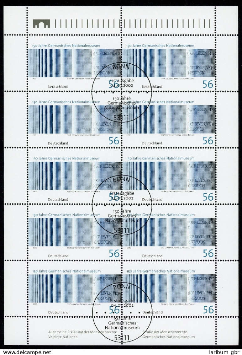 Bund Zehnerbogen 2269 Bonn Ersttagssonderstempel #IN877 - Sonstige & Ohne Zuordnung