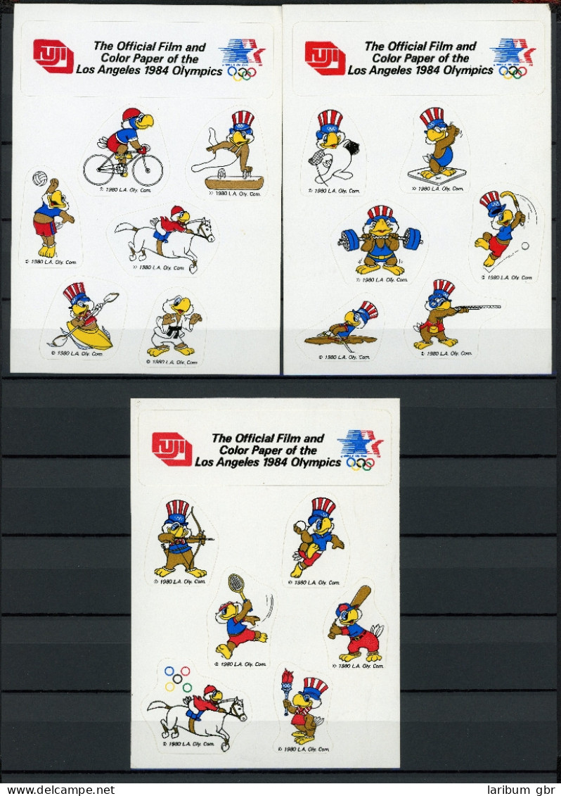 Olympische Sommerspiele Los Angeles 1984 3 Maskottchen-Sticker KB #IF310 - Autres & Non Classés