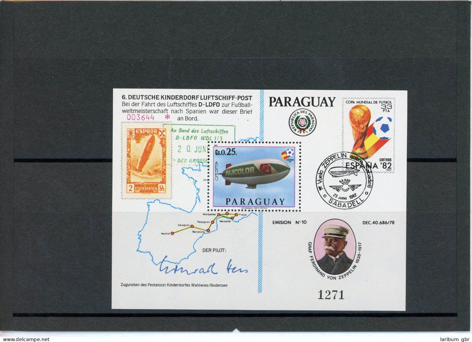 Paraguay Block 382 Postfrisch Zeppelin #GI254 - Paraguay