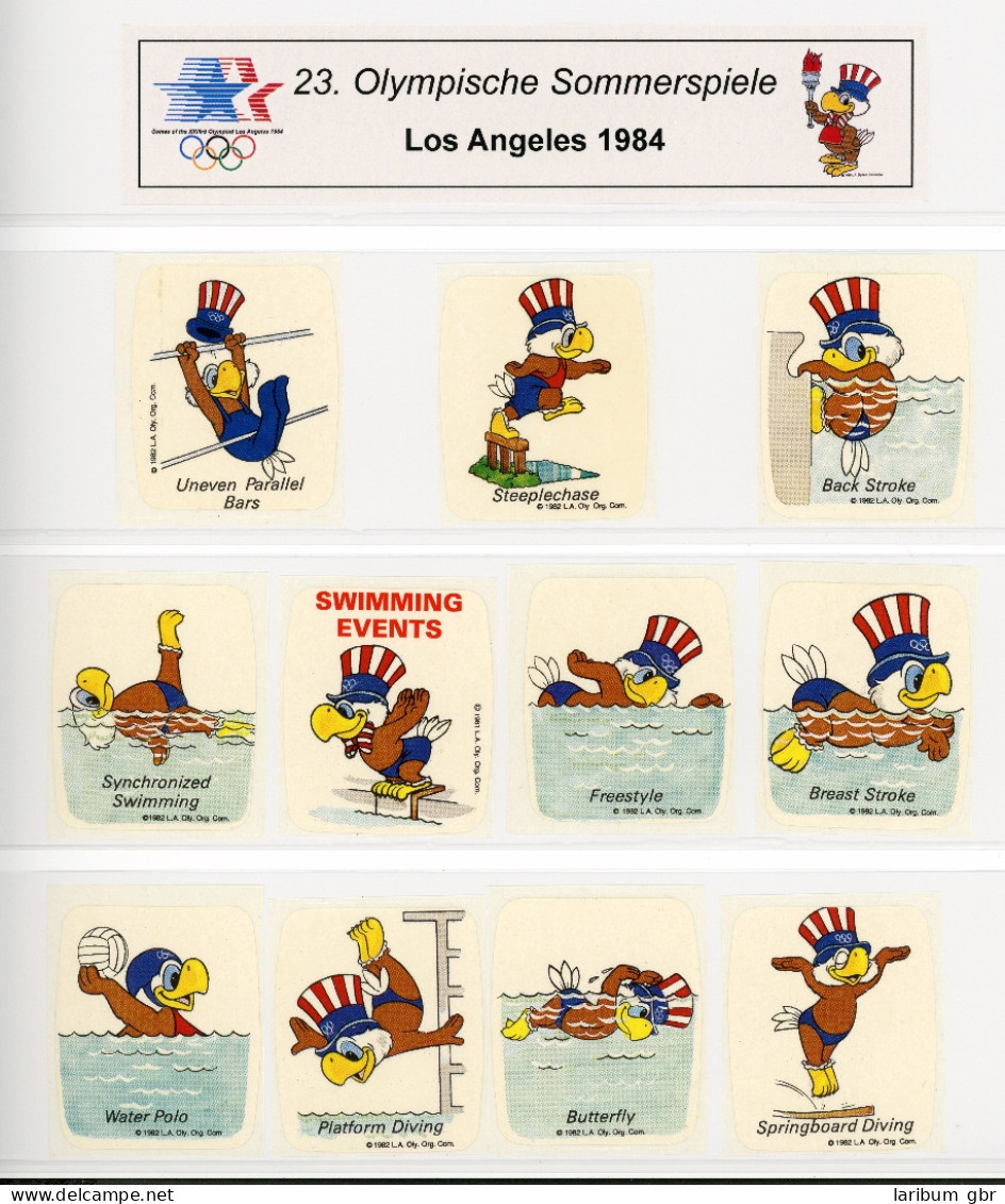 Olymp. Spiele Los Angeles 1984 27 Aufkleber Maskottchen-Sportarten #JG521 - Sonstige & Ohne Zuordnung