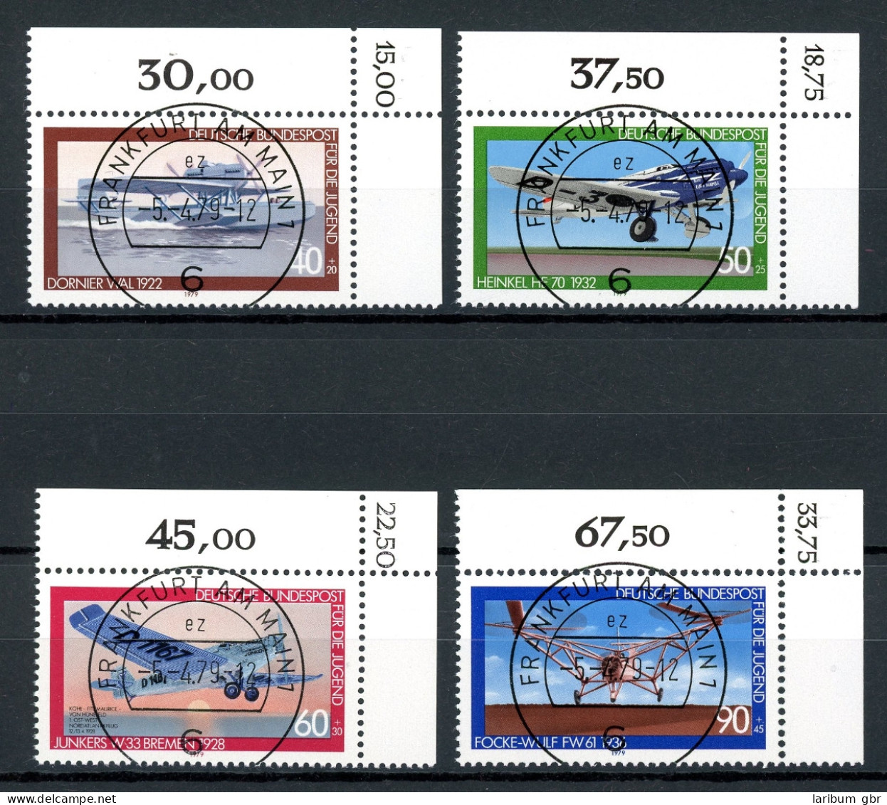 Bund 1005-1008 KBWZ Gestempelt Frankfurt, Original-Gummi, Ungefaltet #HK404 - Used Stamps