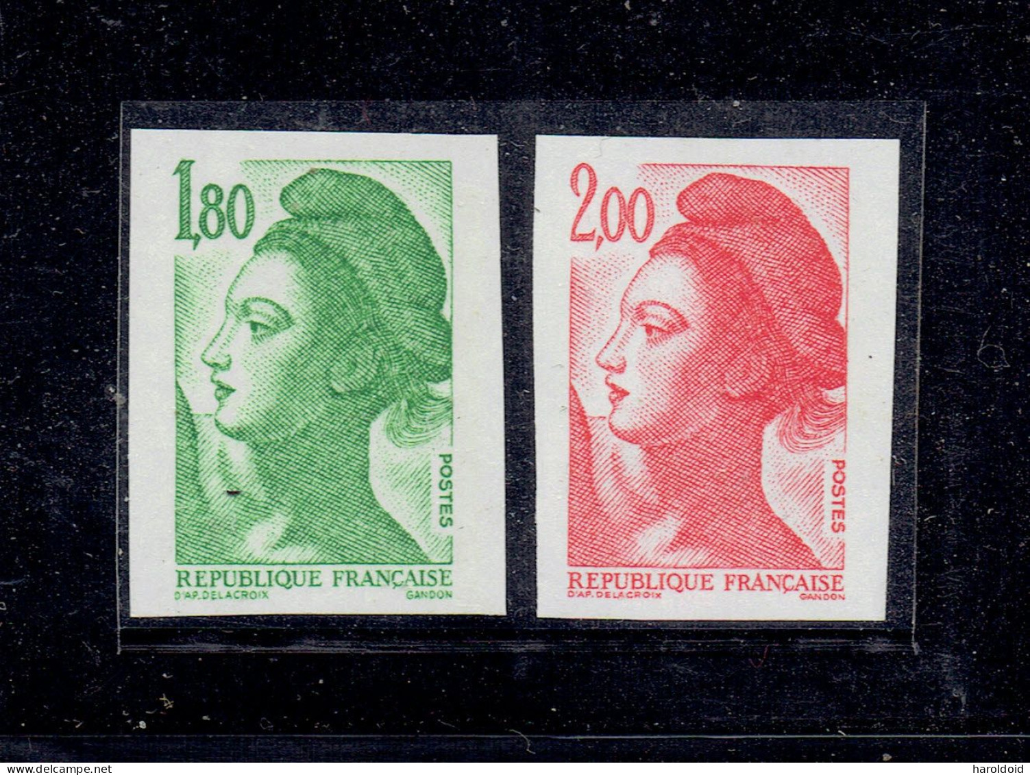 FRANCE - LIBERTE NON DENTELE - N°2375/2376 ** MNH TB - 1982-1990 Liberty Of Gandon