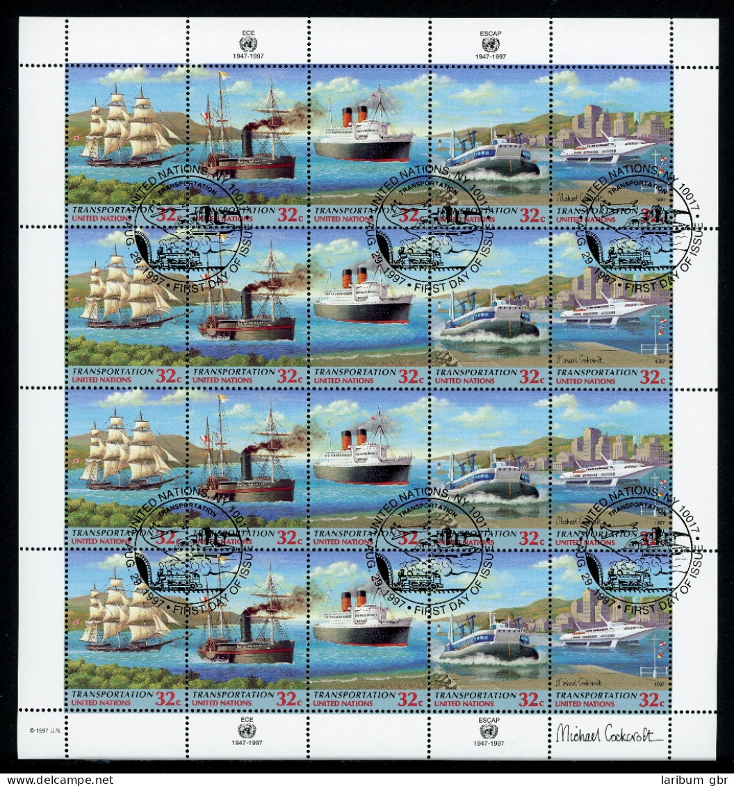 UNO New York ZD-Bogen 741-45 Schiffe Ersttagssonderstempel #IY124 - Andere & Zonder Classificatie