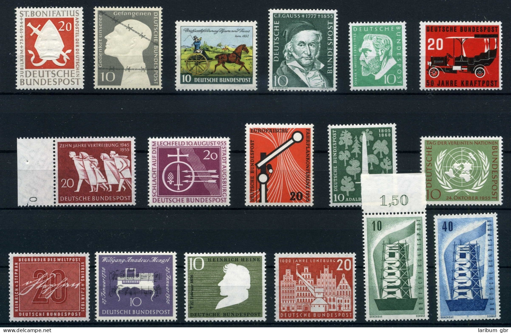 Bund Lot Aus 1952-1956 Postfrisch #HX230 - Colecciones