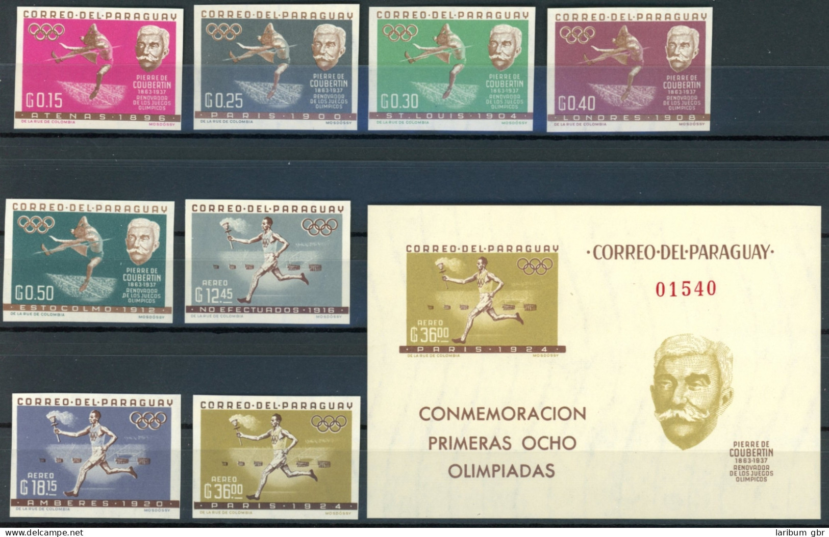 Paraguay 1160-1167 + Bl 34 Postfrisch Olympia 1972 #ID192 - Paraguay