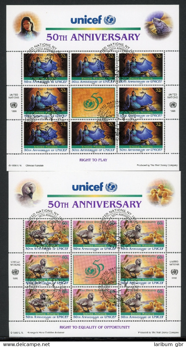 UNO New York Kleinbögen 720-21 50 Jahre UNICEF Ersttagssonderstempel #HX111 - Andere & Zonder Classificatie